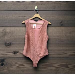 NWT Ambiance Pink Lace Leotard 1X